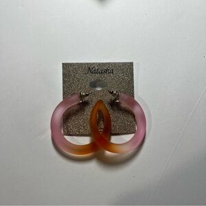 NEW Natasha Pink and Orange Earrings Hued Hoops